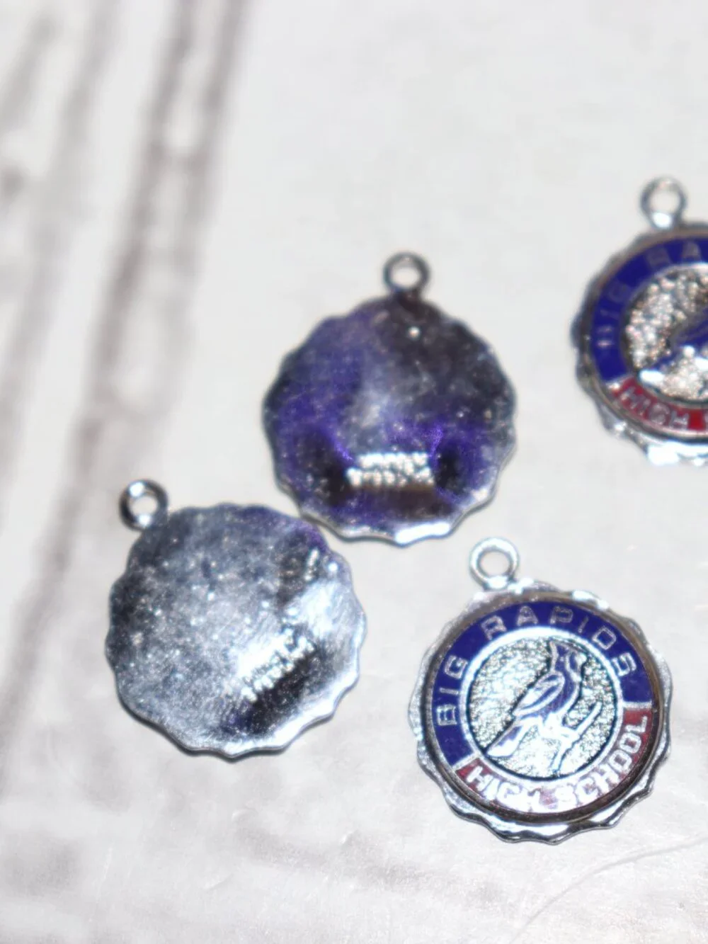 🐦 Vintage Big Rapids High School Charms · Kinney Sterling · Set of 5 · 18g